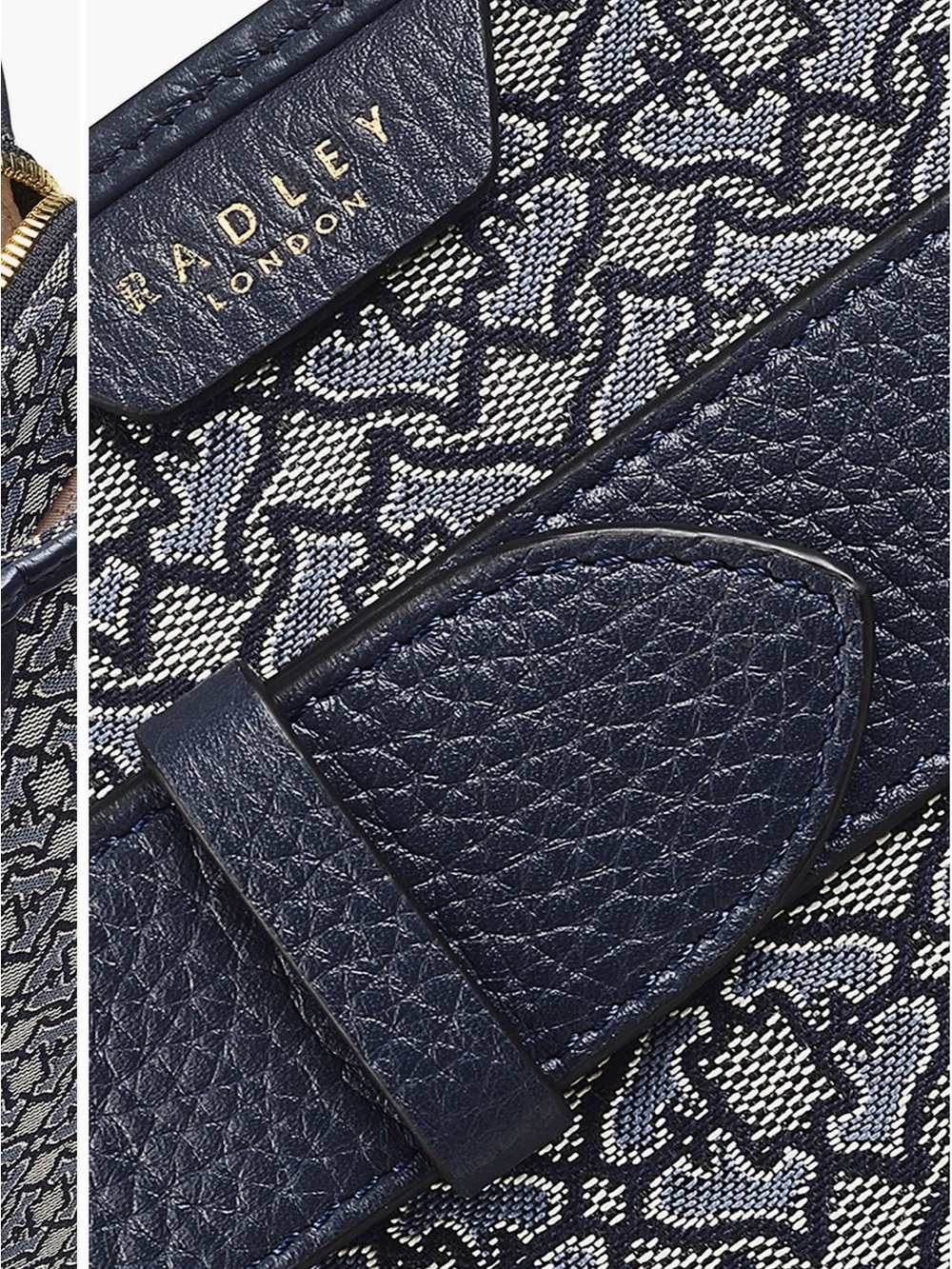 RADLEY LONDON Brown Heart Jacquard Crossbody with Leather Trim